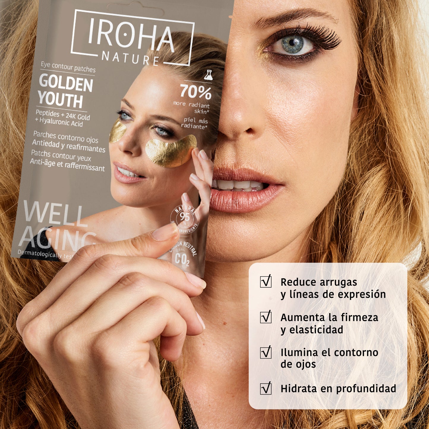 Anti-Aging Eye Patches with Gold & Peptides