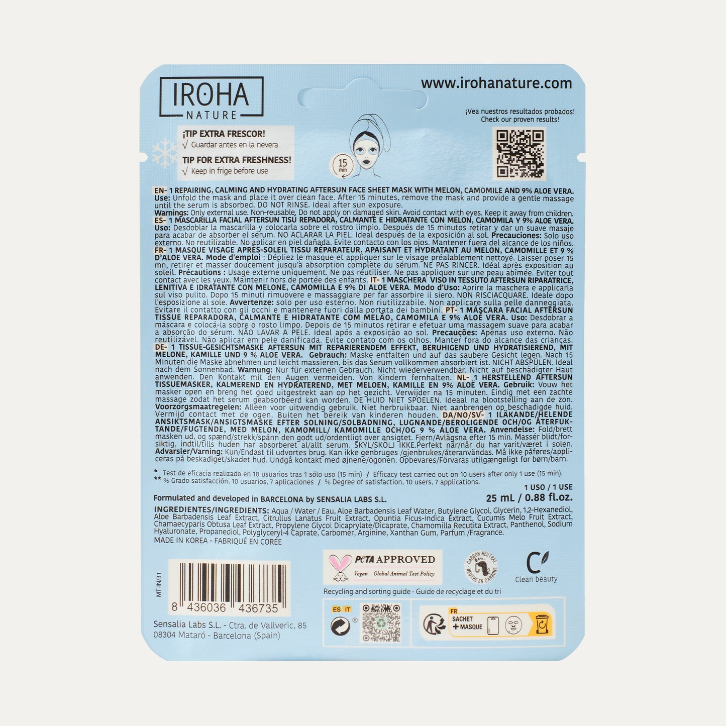 Repairing Aftersun Face Sheet Mask
