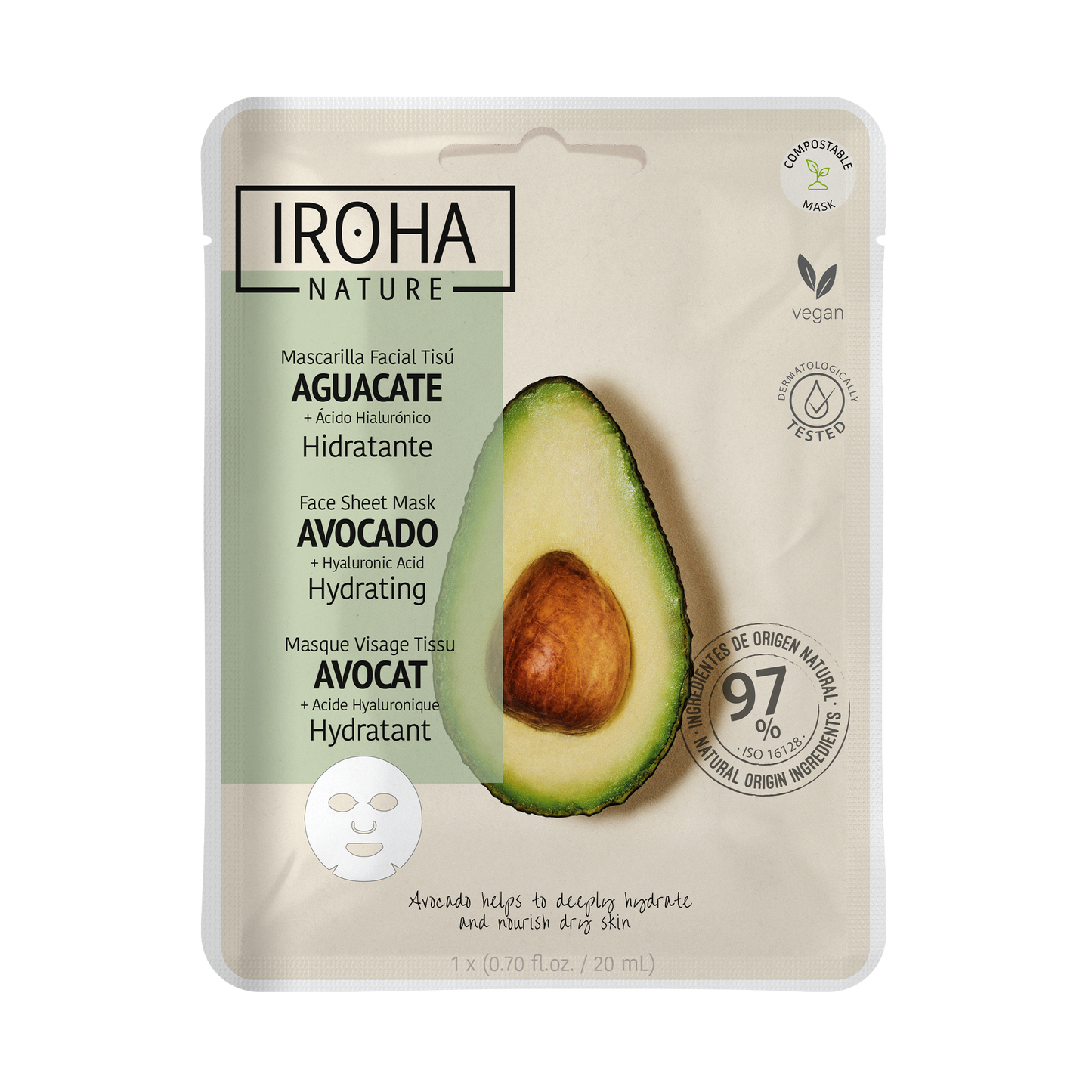 Hydrating Face Sheet Mask with Avocado