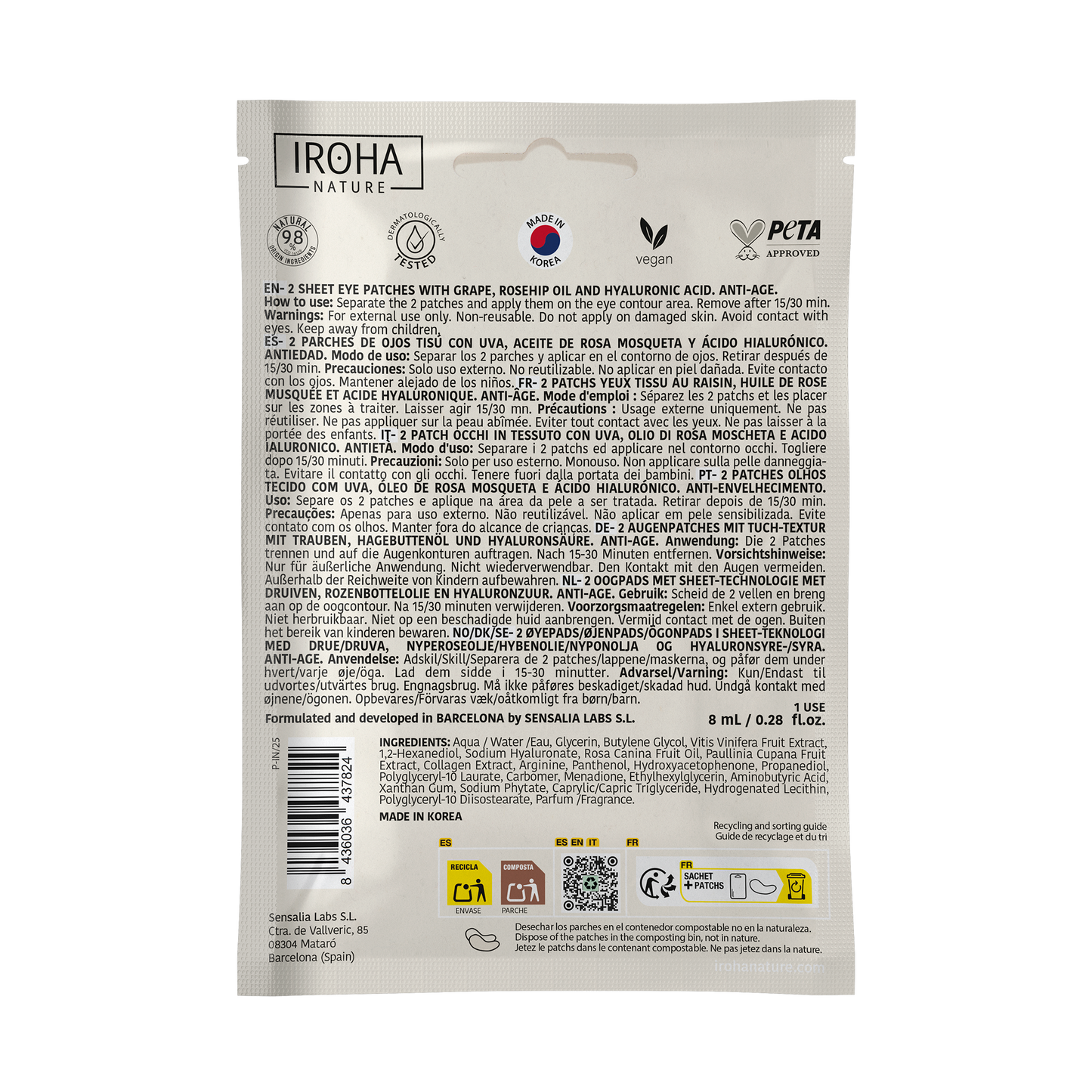 Parches Ojos Uva Antiedad