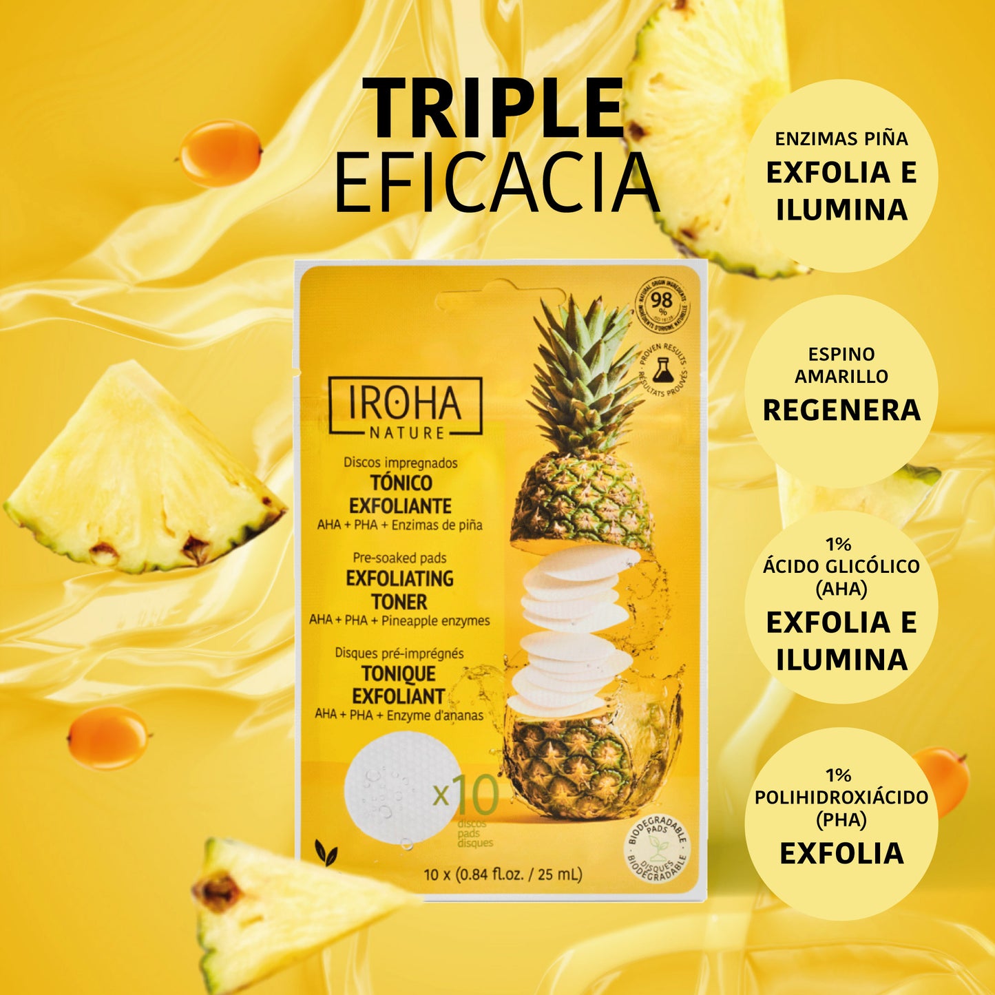 Exfoliating and Brightening Toner Pads with Glycolic Acid