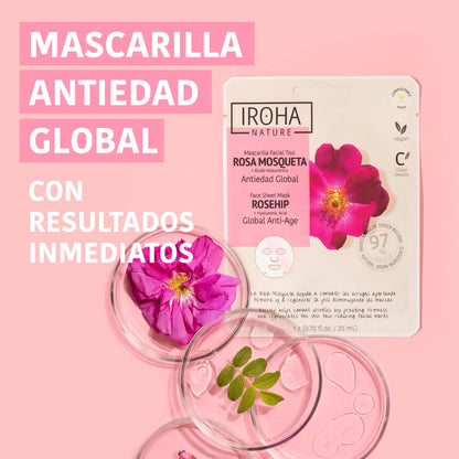 Global Anti-Age Face Sheet Mask with Rosehip