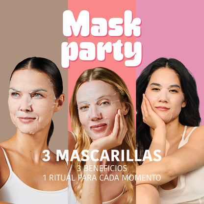 MASK PARTY Pack – 3 Tissue Mask Kit
