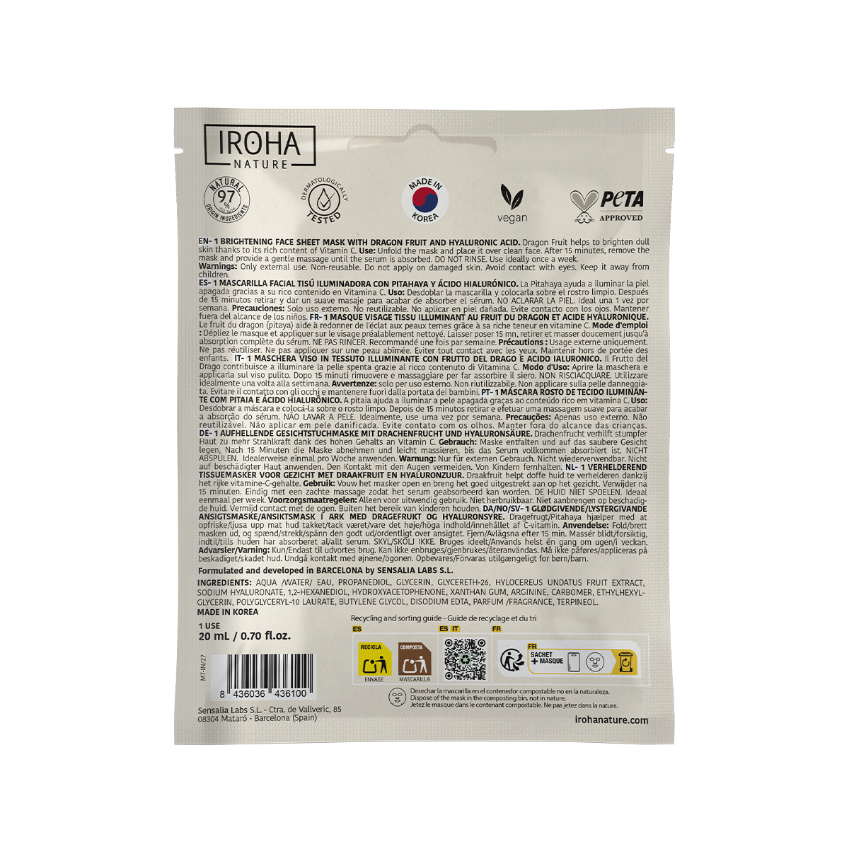 Brightening Dragon Fruit Face Sheet Mask 