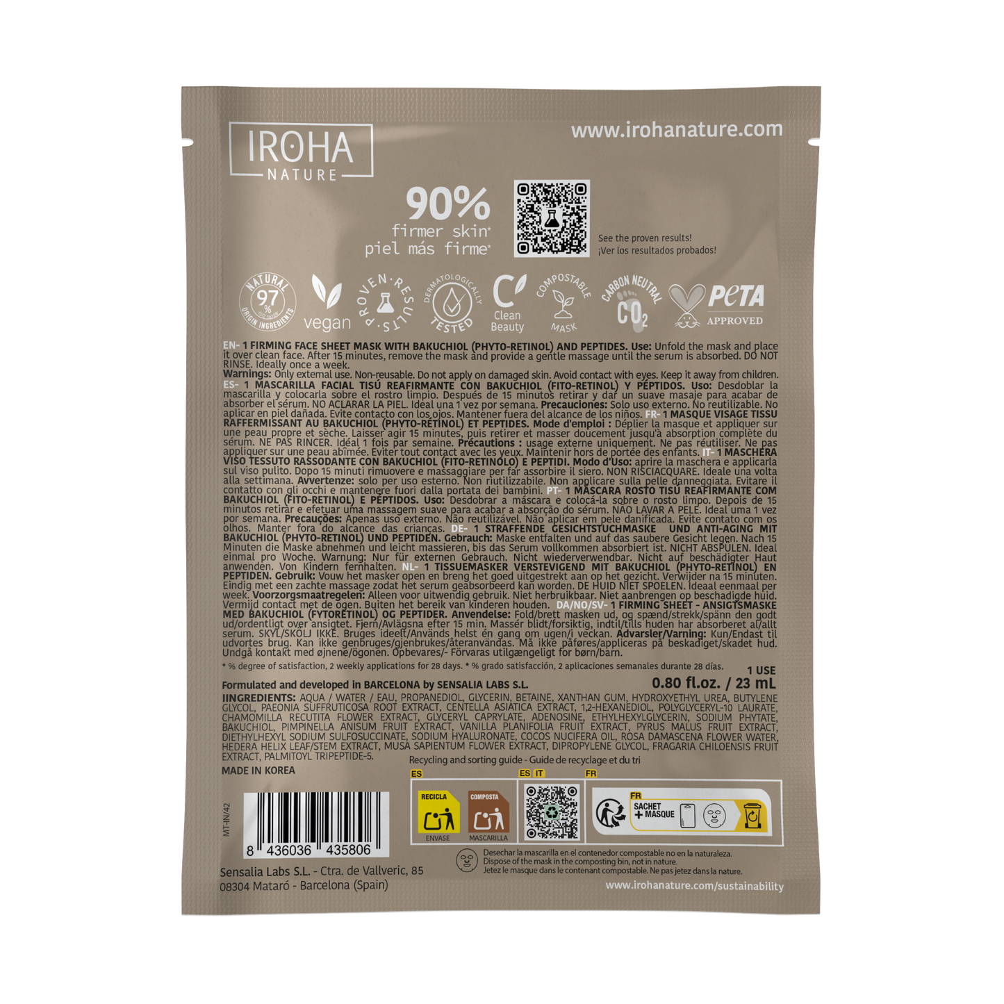 Smoothing and Hydrating Face Sheet Mask with Bakuchiol
