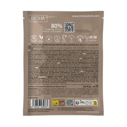Wrinkle Filler Face Sheet Mask with Triple Hyaluronic Acid