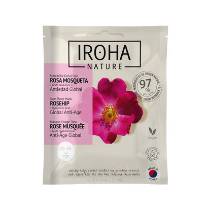 Global Anti-Age Face Sheet Mask with Rosehip