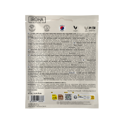 Global Anti-Age Face Sheet Mask with Rosehip